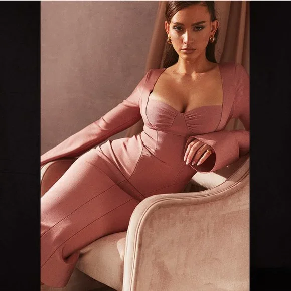 HOUSE OF CB 'Body' Rose Bandage Midi Dress NWOT - Picture 3 of 10